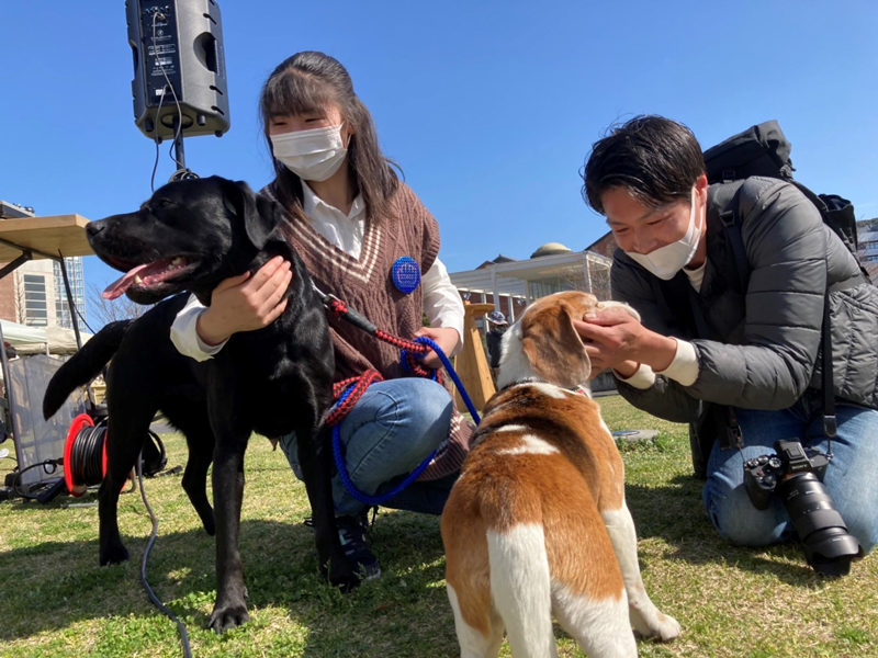 犬を連れたお客様