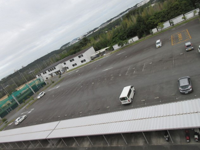 学生用駐車場 ライン引き工事1