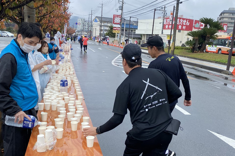 マラソン大会での学生たち