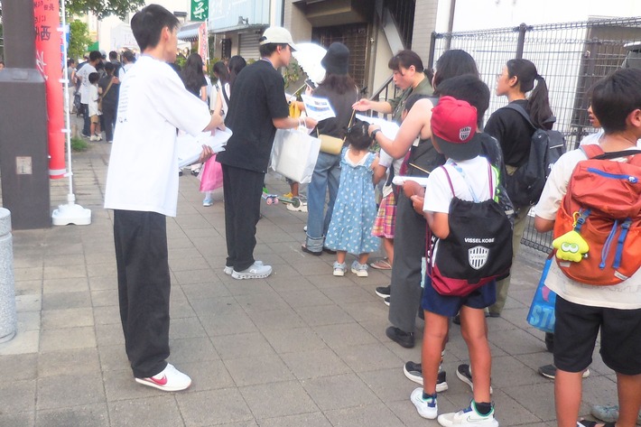 地蔵盆で行う参加者への聞き取り調査